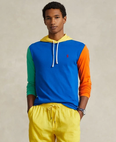 Polo Ralph Lauren Men's Color-blocked Jersey Hooded T-shirt In Heritage Blue Multi