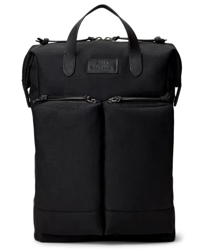 Polo Ralph Lauren Men's Convertible Canvas Tote Backpack In Black