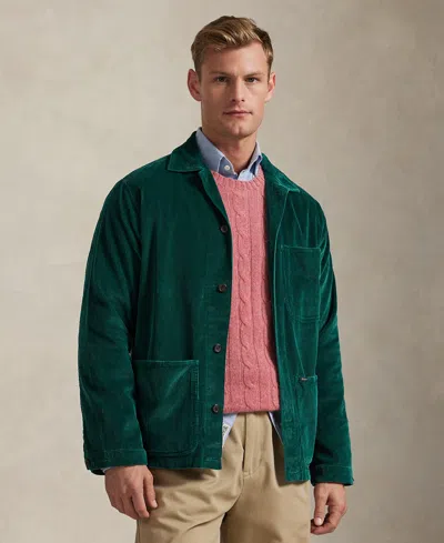 Polo Ralph Lauren Men's Corduroy Utility Long Sleeve Overshirt In Green