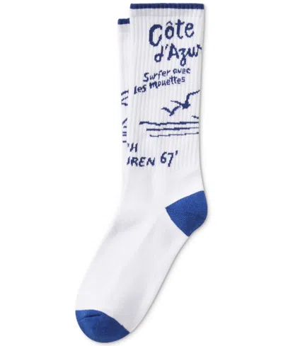 Polo Ralph Lauren Men's Cote D'azur Graphic Logo Socks In White
