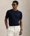 Polo Ralph Lauren Cotton Crewneck Short Sleeve Sweater In Blue