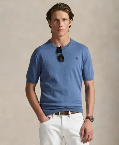 POLO RALPH LAUREN MEN'S COTTON CREWNECK SHORT-SLEEVE SWEATER