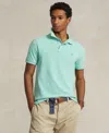 Polo Ralph Lauren Custom Slim Fit Printed Mesh Polo Shirt In Celadon