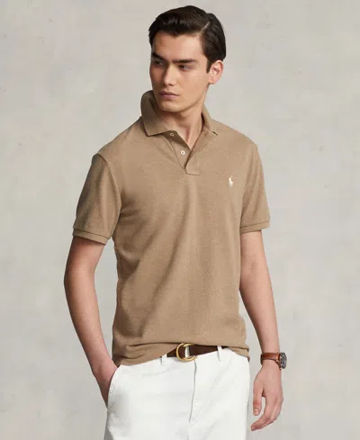Polo Ralph Lauren Men's Cotton Custom Slim Fit Mesh Polo Shirt In Brown