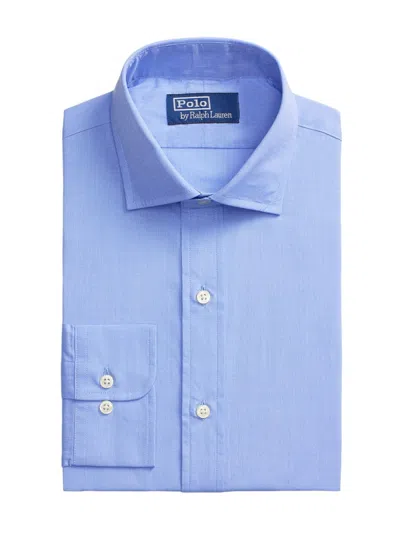 Polo Ralph Lauren Cotton Poplin Custom Fit Dress Shirt In Blue