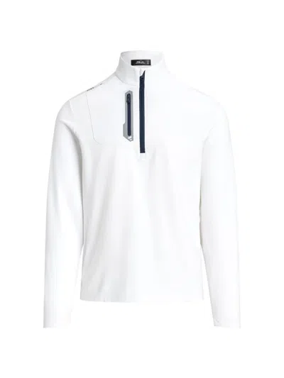 Polo Ralph Lauren Rlx Ralph Lauren Golf Classic Fit Houndstooth Jersey Pullover In Ceramic White