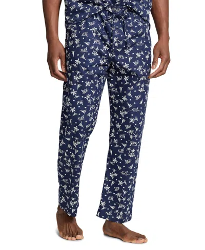 Polo Ralph Lauren Men's Cotton Printed Pajama Pants In Cruise Navy Bahama Wakeboarder Print