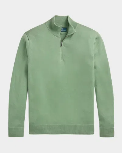 Polo Ralph Lauren Men's Cotton Quarter-zip Sweater In Faded Mint