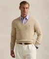 Polo Ralph Lauren Cotton V-neck Sweater In Brown
