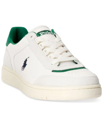 Polo Ralph Lauren Men's Court Sport Lace-up Sneakers In Green,white