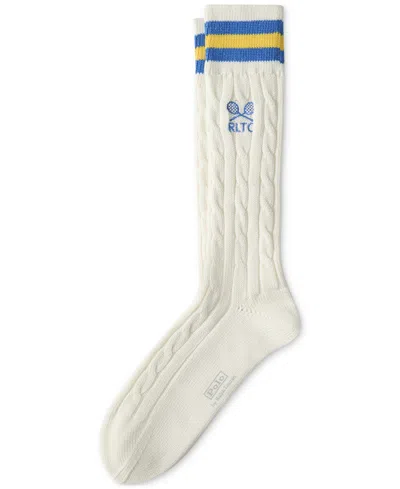 Polo Ralph Lauren Men's Cricket Cable Crew Socks In Cream