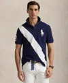 Polo Ralph Lauren Men's Custom Slim Fit Big Pony Mesh Polo Shirt In Newport Navy,white