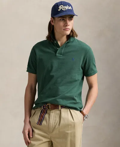 Polo Ralph Lauren Custom Slim Fit Mesh Polo Shirt In Green
