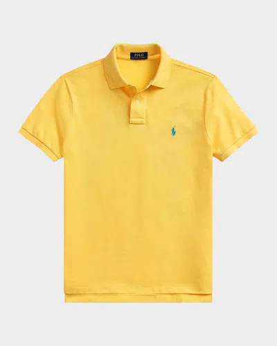 Polo Ralph Lauren The Iconic Ribbed Polo Shirt In Yellow