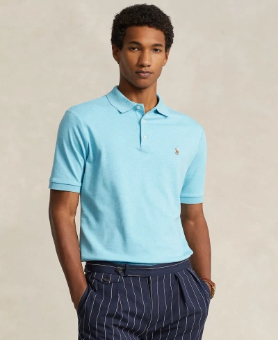 Polo Ralph Lauren Men's Custom Slim Fit Soft Cotton Polo Shirt In Turquoise Nova Heather
