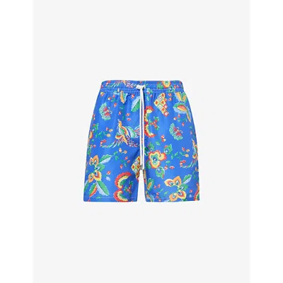 Polo Ralph Lauren Mens Damond Floral Traveller Logo-embroidered Recycled-polyester Swim Shorts