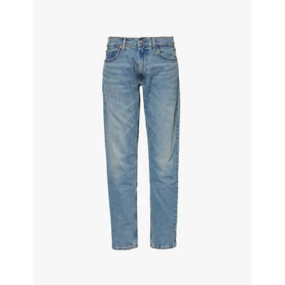 Polo Ralph Lauren Mens Dixon Stretch Parkside Brand-patch Straight-leg Regular-fit Stretch-denim Ble