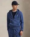 Polo Ralph Lauren Logo-embroidered Zip-up Drawstring Hoodie In Blue