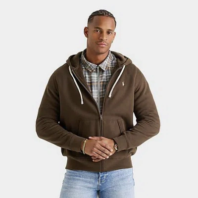 Polo Ralph Lauren Men's Double-knit Full-zip Hoodie In Brown