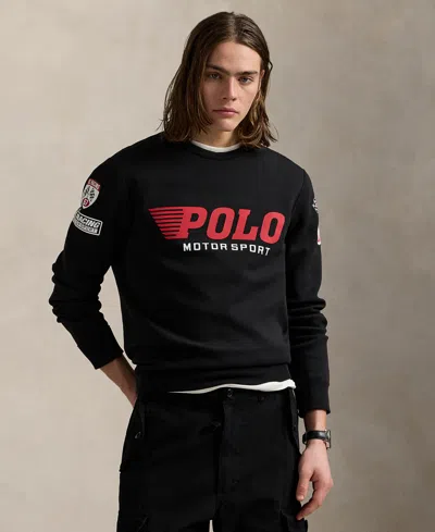 Polo Ralph Lauren Men's Double-knit Graphic Sweatshirt In Black