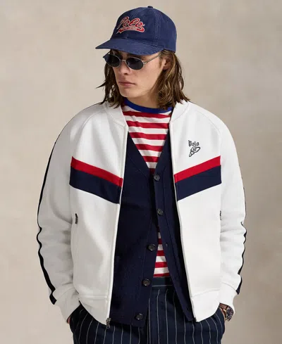 Polo Ralph Lauren Men's Double-knit Track Jacket In White Mu