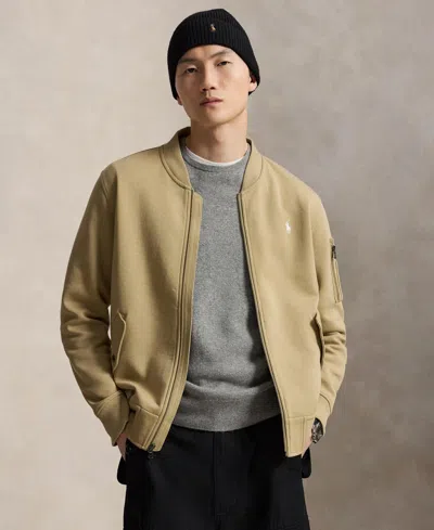 Polo Ralph Lauren Men's Double-knit Flight Bomber Jacket In Surrey Tan,c1730