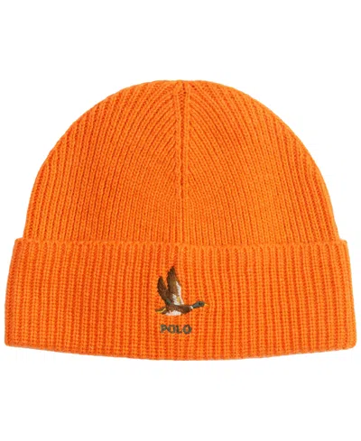 Polo Ralph Lauren Duck Beanie In Orange