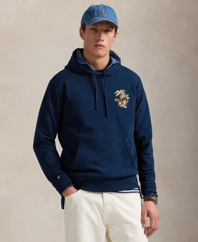 Polo Ralph Lauren Embroidered Loopback Fleece Hoodie In Eastside Royal