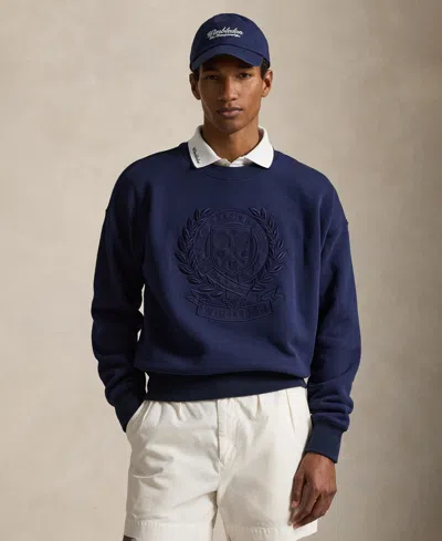 Polo Ralph Lauren Wimbledon Logo-embroidered Cotton Sweatshirt In Blue