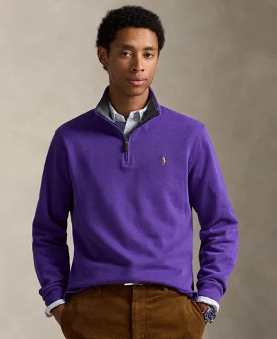 Polo Ralph Lauren Men's Estate-rib Cotton Quarter-zip Pullover In Blue