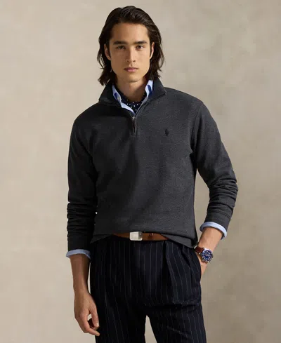 Polo Ralph Lauren Men's Estate-rib Cotton Quarter-zip Pullover In Gray