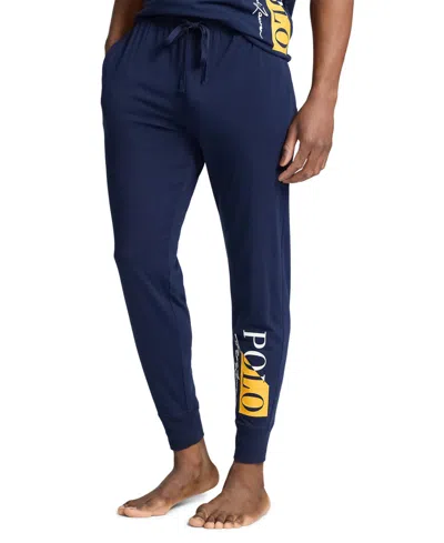 Polo Ralph Lauren Men's Exclusive Logo Jogger Pajama Pants In Cruise Navy,white,gold Bugle Logo
