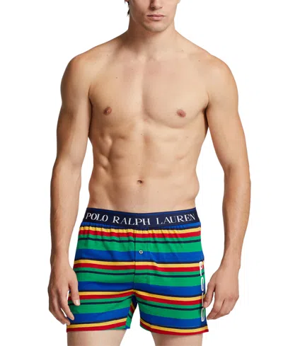 Polo Ralph Lauren Men's Exposed Waistband Knit Boxer Shorts In Signal Flags Print