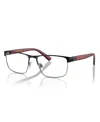 Polo Ralph Lauren 54mm Rectangle Optical Glasses In Semi Shiny Black,gunmetal