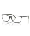 Polo Ralph Lauren 55mm Rectangle Optical Glasses In Matte Transparent Grey