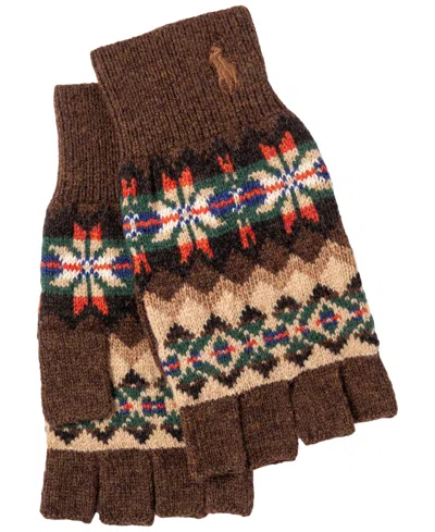 Polo Ralph Lauren Men's Fair Isle Fingerless Glove In Brown Multi