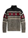 Polo Ralph Lauren Snowflake Cable Knit Wool Blend Sweater In Gray