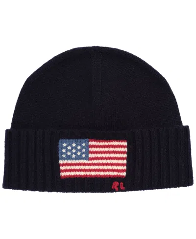 Polo Ralph Lauren Rl Flag Beanie In Blue