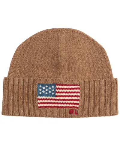 Polo Ralph Lauren Rl Flag Beanie In Brown