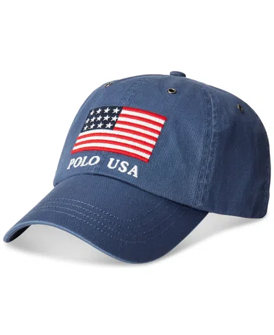 Polo Ralph Lauren Men's Flag Chino Ball Cap In Light Navy