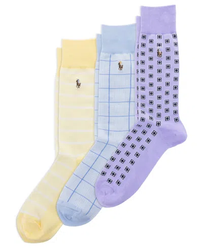 Polo Ralph Lauren Men's Foulard Slack Crew Socks, 3-pack In Multi