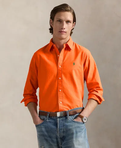 Polo Ralph Lauren Men's Garment-dyed Oxford Shirt In Orange