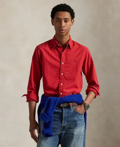 Polo Ralph Lauren Men's Garment-dyed Oxford Shirt In Red