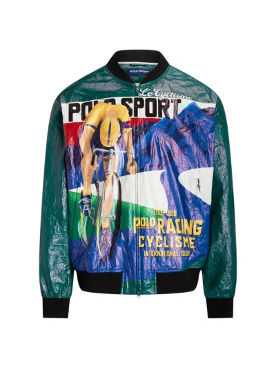 Polo Ralph Lauren Men's Graphic Bomber Jacket In Polo Sport Cyclist Print