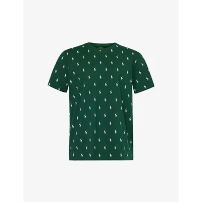 Polo Ralph Lauren Mens Green Logo-print Cotton-jersey T-shirt