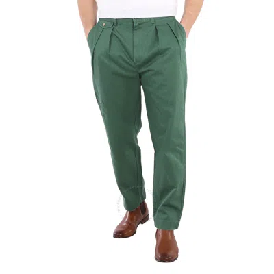 Polo Ralph Lauren Men's Green Pleated Cotton Chinos