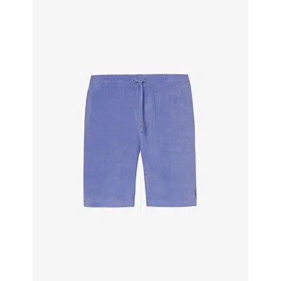 Polo Ralph Lauren Mens Harbor Island Blue Brand-embroidered Terry-texture Cotton-blend Shorts