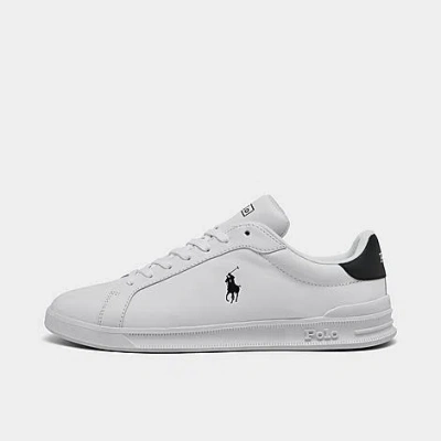 Polo Ralph Lauren Men's Heritage Court 2 Leather Casual Shoes In White/black