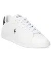 Polo Ralph Lauren White And Blue Leather Sneaker With Logo In White,black Pp