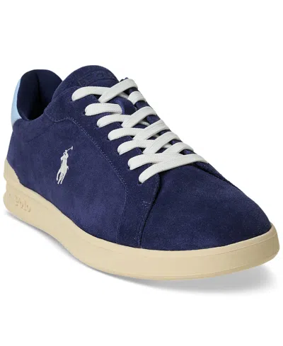 Polo Ralph Lauren Men's Heritage Court Ii Suede Sneaker In Navy,light Blue